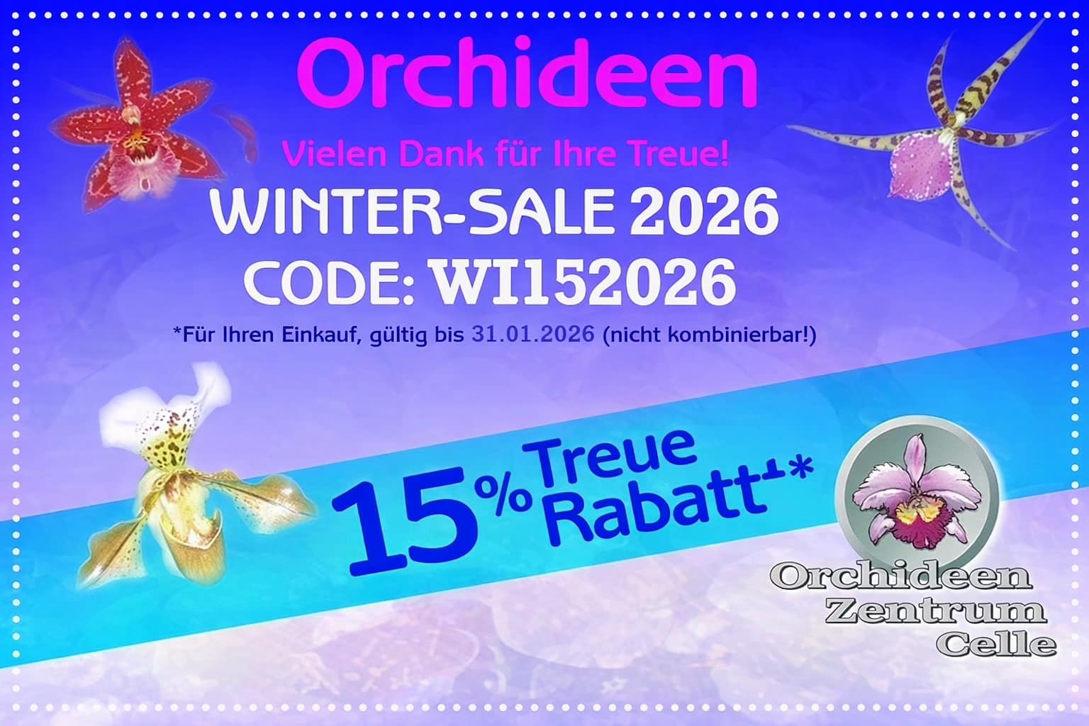 🌸 Orchideen Wichman – sagt: Vielen Dank für Ihre Treue! 1 Wintersale2026 1536x1024