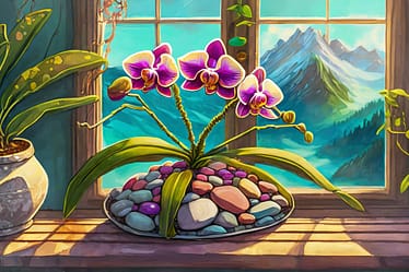 Die neuen Pläne für Orchideenhobby.de 3 Firefly Phalaenopsis Orchidee In Bunten Colomi Steinen Auf Der Fensterbank Gepflanzt 86581